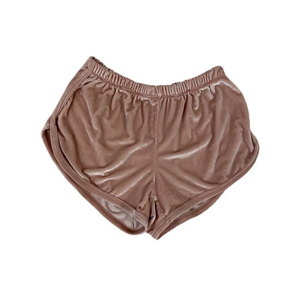 Brandy Melville Pants - John Golt / Brandy Melville pink velvety short shorts, elastic waist, OS small